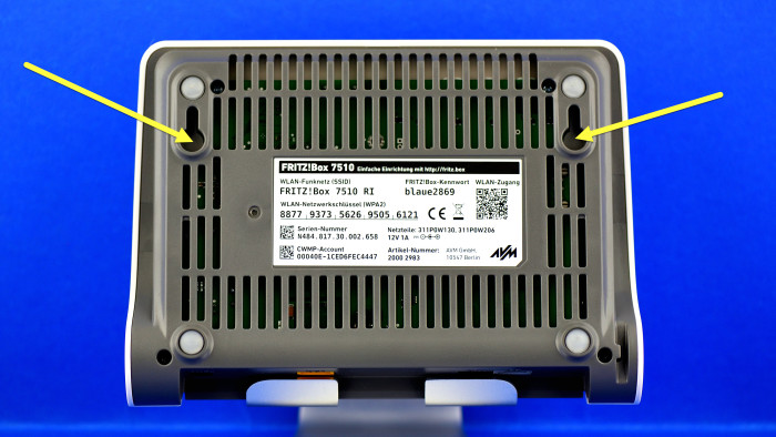 Unterseite der AVM Fritzbox 7510 (Bild: Harald Karcher)